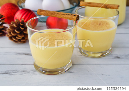Rompope: Mexican and Latin American egg drink with a Christmas theme 115524594
