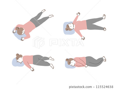 Illustration material of four types of sleeping women 115524638