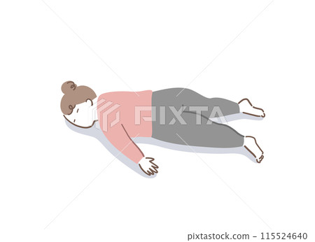 Illustration material of a chubby woman sleeping face down Illustration material of a chubby woman sleeping face down 115524640