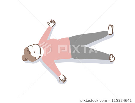 仰睡覺的女人插畫素材 115524641