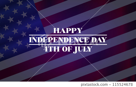 4Th Of July Happy Independence Day Day Text Design 115524678