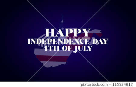Happy Independence Day 4Th Of July Day Text With Usa Flag Design 115524917