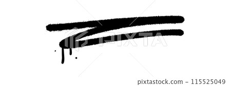 Urban graffiti grunge rough underline handdrawn brushstroke. Bold sprayed freehand stripe and paint shape. Street art doodle scribble. 115525049