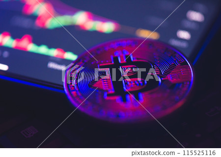 close up golden bitcoin close up golden bitcoin 115525116