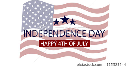 Upscale Happy Independence Day 4th Of July Usa Text Design 115525244