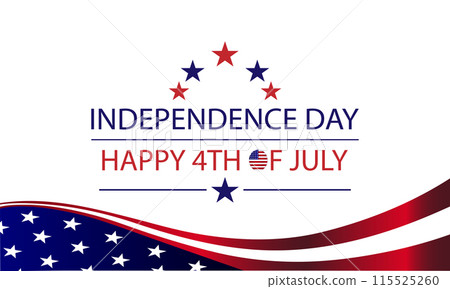 Happy 4th of July with USA Flag illustration Design Happy 4th of July with USA Flag illustration Design 115525260