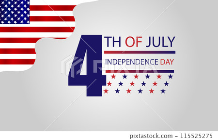 Proud to be American Happy 4th of July with USA Flag Text 115525275