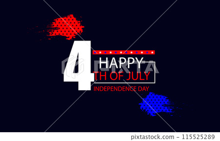 4th of July Wishes USA Flag Design for Independence Day Celebration 115525289