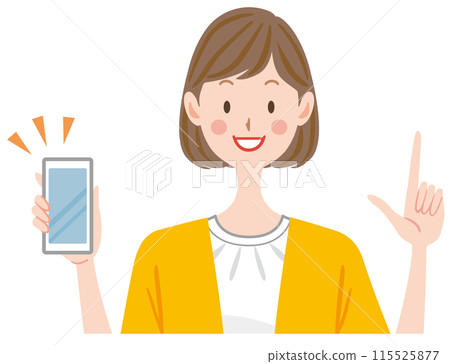 有智慧型手機付款福利解釋指向的婦女 115525877