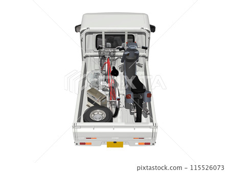 受垃圾收集等啟發的白色輕型卡車(3DCG)。 受垃圾收集等啟發的白色輕型卡車(3DCG)。 115526073