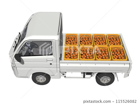 A white light truck (3DCG) inspired by the mandarin orange harvest 115526082