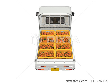 受柑橘採收啟發的白色輕型卡車（3DCG） 115526084