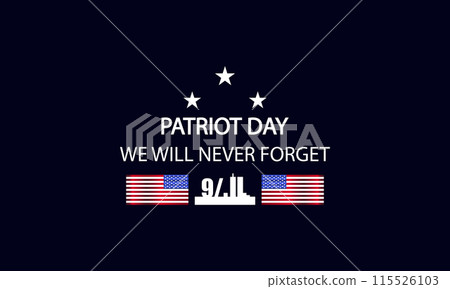 In Memoriam Remembering Patriot Day with a Flag themed Text 115526103