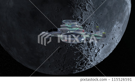 宇宙飛船和月亮 115526591