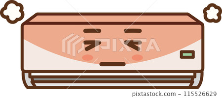 Illustration of an overheating indoor air conditioner Illustration of an overheating indoor air conditioner 115526629