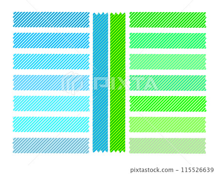 Masking tape, striped pattern, blue and green, zigzag cut style 115526639