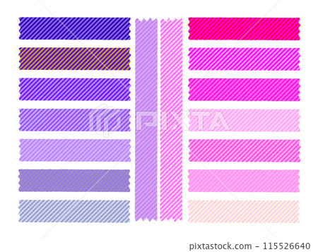 Masking tape, striped pattern, purple and pink, zigzag cut style 115526640