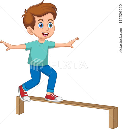 Little boy walking on the footbridge Little boy walking on the footbridge 115526960