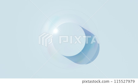 Cylinder stand and soap bubbles on a white background. Sunlight. Aerial view. 3D (horizontal) Cylinder stand and soap bubbles on a white background. Sunlight. Aerial view. 3D (horizontal) 115527979