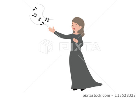 Illustration of a woman singing 115528322