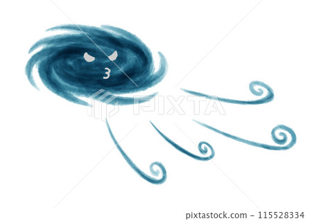 Typhoon watercolor illustration 115528334