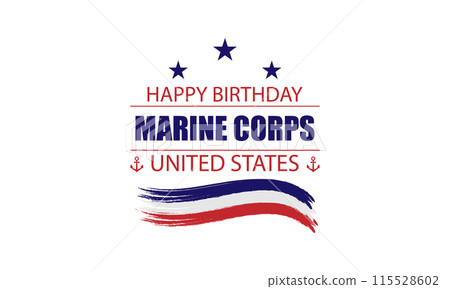 Celebrating the United States Marine Corps Birthday in Text USA Flag 115528602