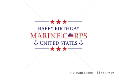 Honoring the Marine Corps Birthday with Creative Text Flag Design 115528646
