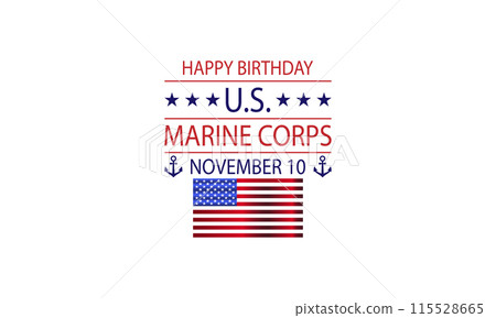 Patriotic US Marine Corps Birthday Flag Design 115528665