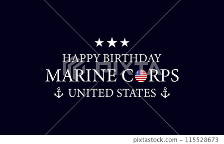 Salute the US Marine Corps Birthday with Text Flag Design 115528673