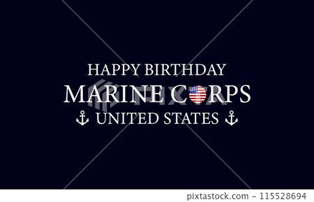 Text with Flag Celebrations for the US Marine Corps Birthday 115528694