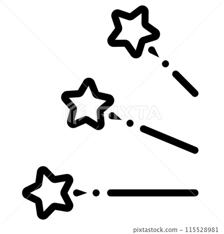 Star/concentrated line/ray/decoration/accent/icon/illustration/material/black 115528981
