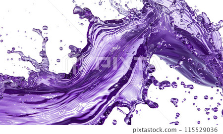 AI-generated item. Splash of lavender hydrolate on a white background. 115529036
