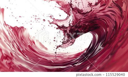 AI-generated item. Splash of wine on a white background. 115529040