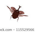 Cute illustration of a flying beetle 115529566