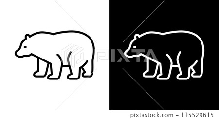Simple bear line icon 115529615