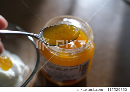 湯匙上的酸奶醬 湯匙上的酸奶醬 115529860