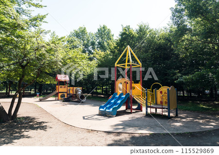 Inokashira Park, Playground, Clear Summer Sky, Mitaka City, Tokyo Inokashira Park, Playground, Clear Summer Sky, Mitaka City, Tokyo 115529869