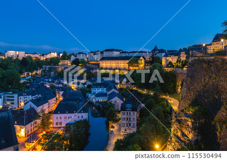 Luxembourg old city, Ville Haute district, is the UNESCO World Heritage site in Luxembourg 115530494