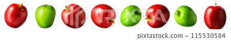Group of red and green apples on white background Group of red and green apples on white background 115530584