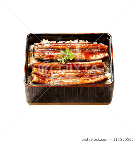 白色背景鰻魚的水彩插圖 白色背景鰻魚的水彩插圖 115530595