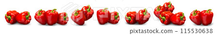 Group of sweet red pepper isolated on white background 115530638