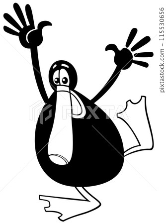 cartoon happy black duck animal character coloring page cartoon happy black duck animal character coloring page 115530656