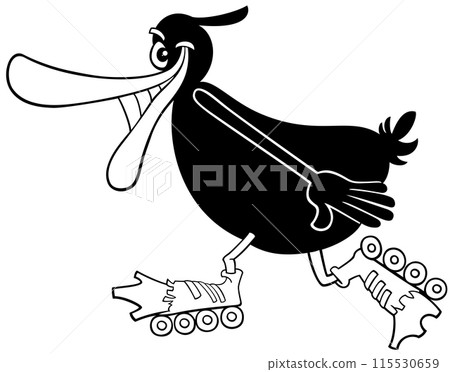 cartoon black duck riding on roller skates coloring page cartoon black duck riding on roller skates coloring page 115530659
