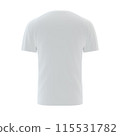 Male white blank t-shirt template, natural shape on invisible mannequin, for your design print mockup, isolated on white background 115531782