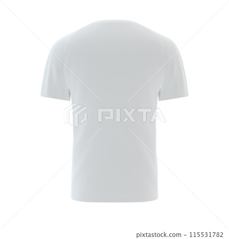 Male white blank t-shirt template, natural shape on invisible mannequin, for your design print mockup, isolated on white background 115531782