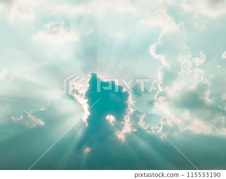 Distinctive clouds and light with a halo 115533190