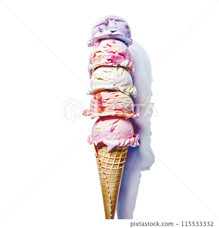 Watercolor illustration of ice cream on white background 115533332