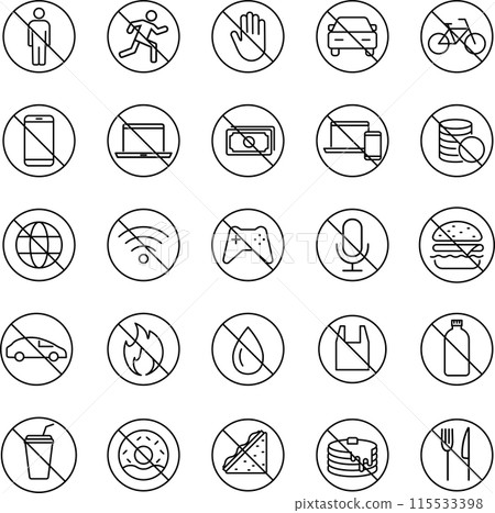 單色畫線禁止象形圖集 115533398