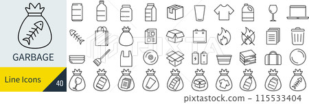 Garbage icon set 115533404