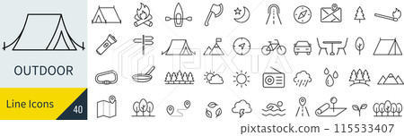 Outdoor icon set 115533407